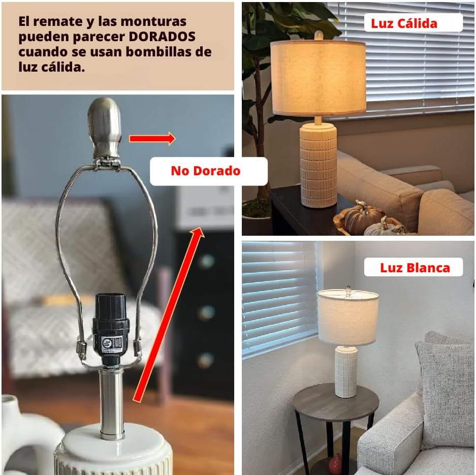 PoKat Juego de 2 lámparas de mesa de cerámica modernas de 23 pulgad...