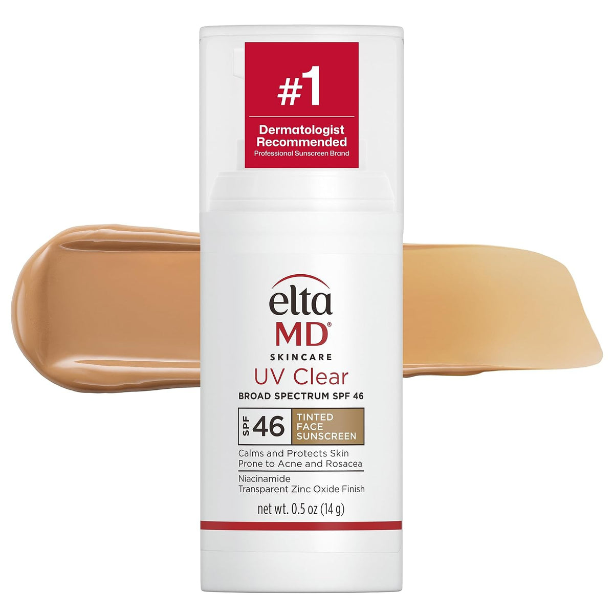 Protector solar facial transparente UV EltaMD con óxido de zinc, si...
