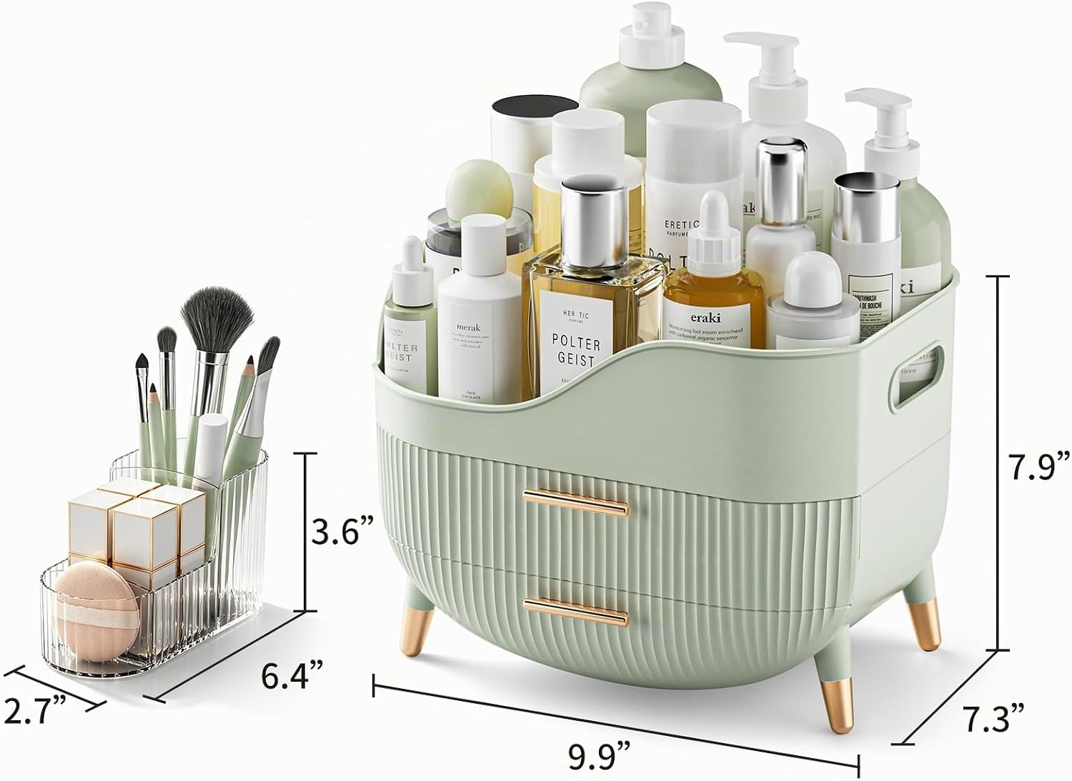 Pajiriona Organizador de maquillaje con cajones, organizador de cui...