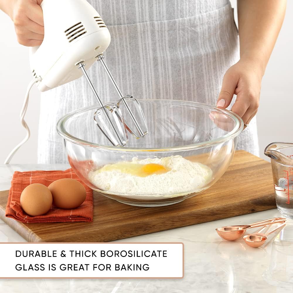 JoyJolt Tazones para mezclar de cocina. Juego de 5 cuencos de vidri...
