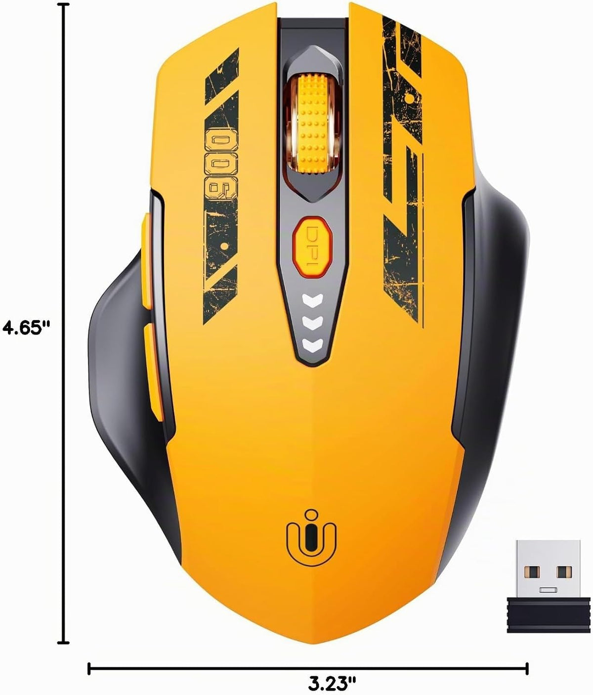 Uineer Ratón inalámbrico, ratón de computadora recargable de 2.4 GH...