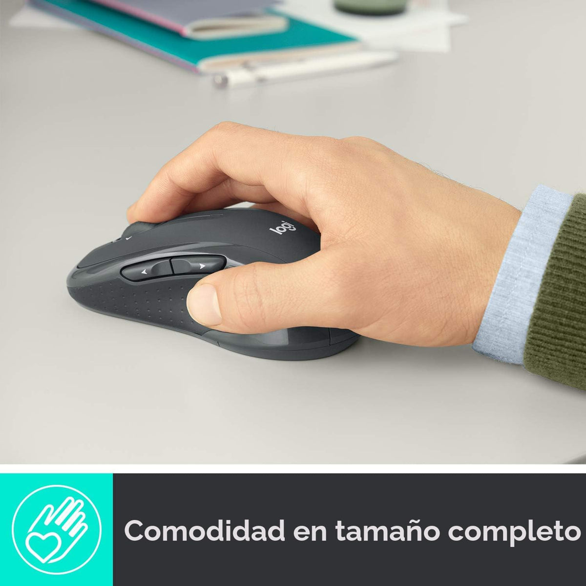 Logitech Ratón inalámbrico ambidiestro de tamaño completo M510 de 2...