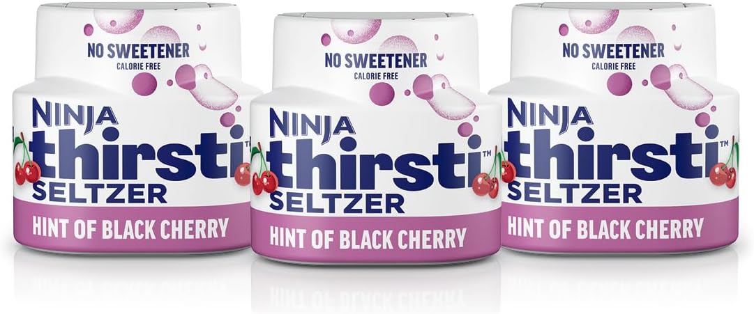 Ninja Thirsti Gotas de Agua Saborizada, SELTZER Cereza Negra, Agua...