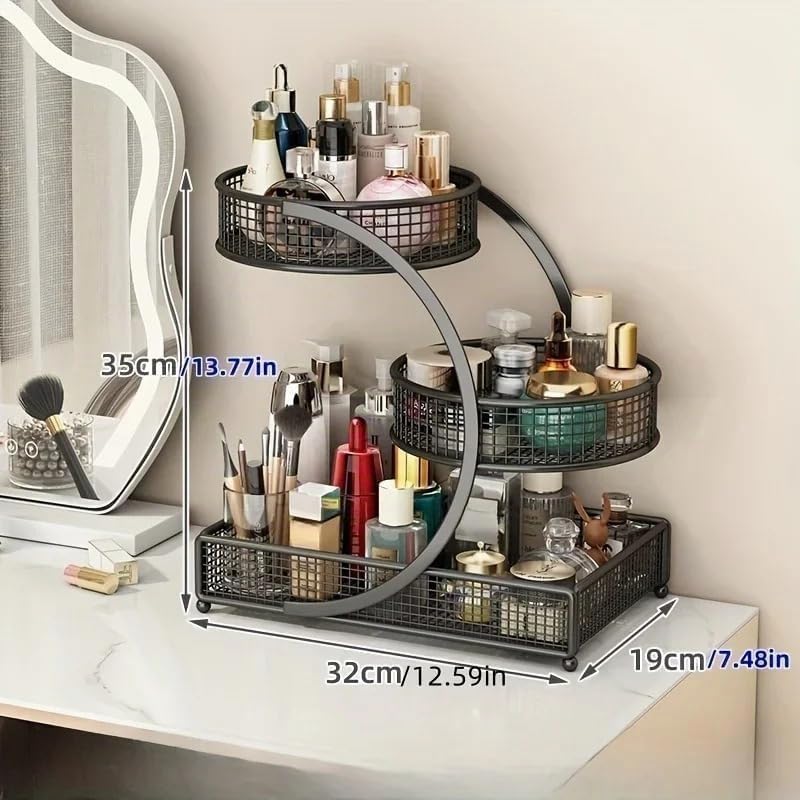 Organizador de maquillaje para tocador, 3 niveles de baño, dormitor...