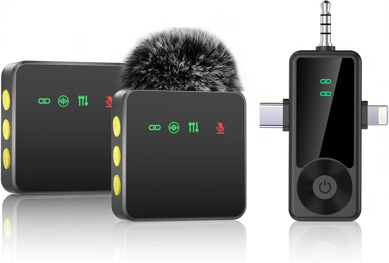 Therivo Mini micrófono inalámbrico para iPhone\/Android\/cámara, re...
