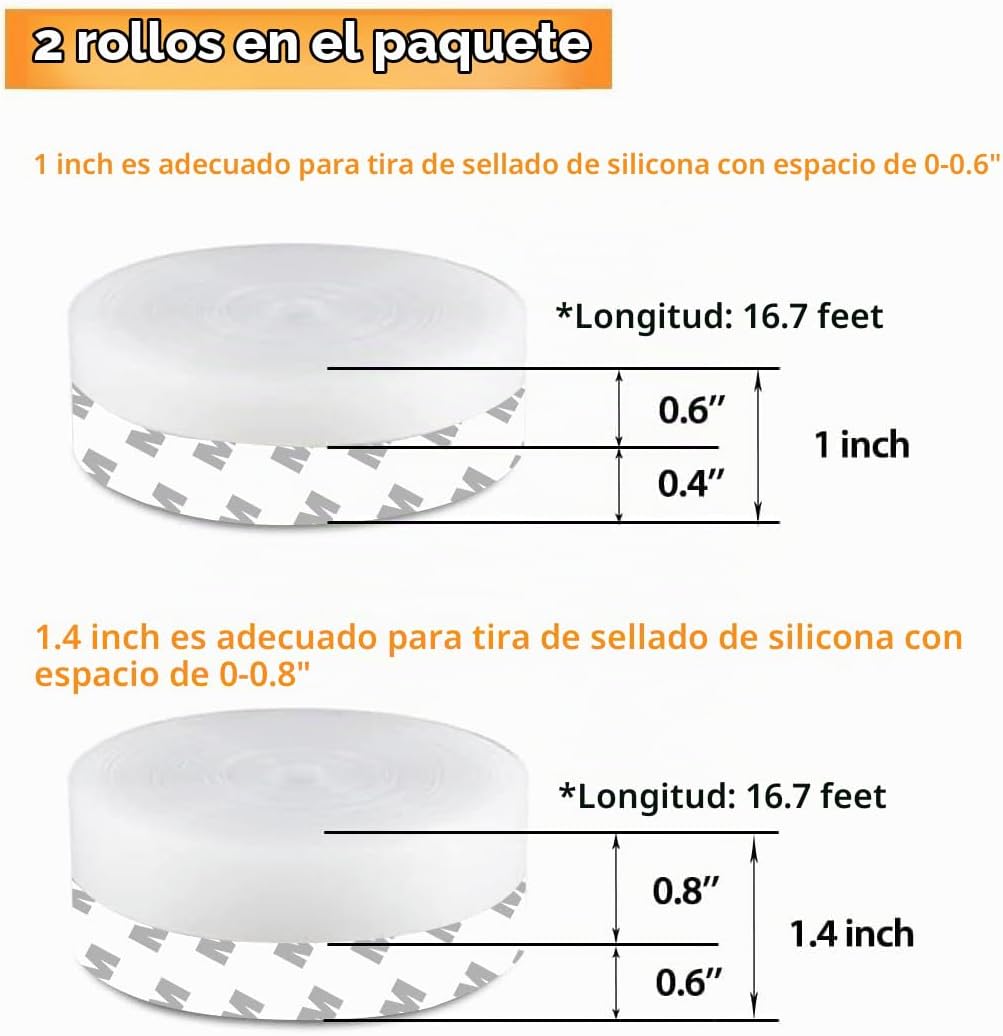 Tira de sellado de puerta de 33.5 pies, sello inferior de puerta de...
