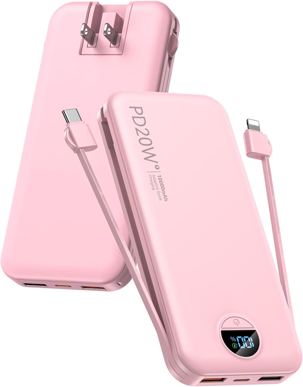 Cargador portátil citicr 10000mAh PD20W con cables integrados y enc...