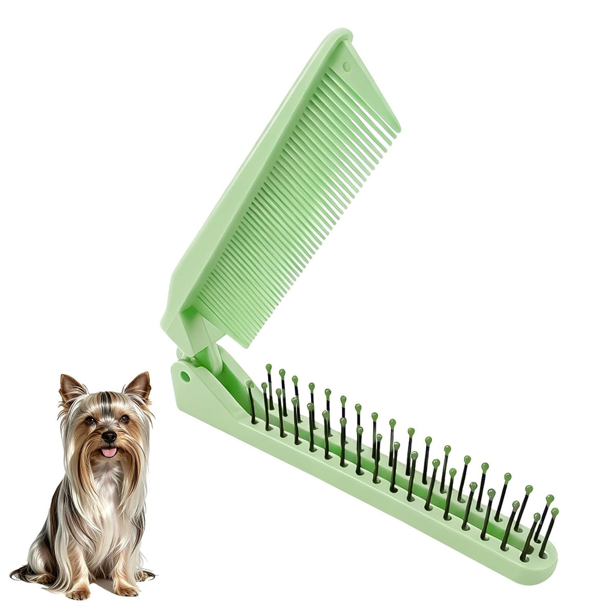 MAEELOU Cepillo plegable para perros pequeños (verde) | Perfecto pa...