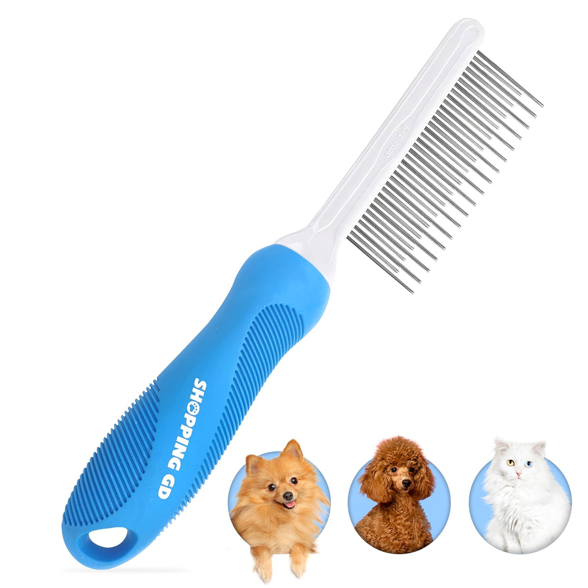 Peine desenredante de aseo para mascotas para perros y gatos con di...