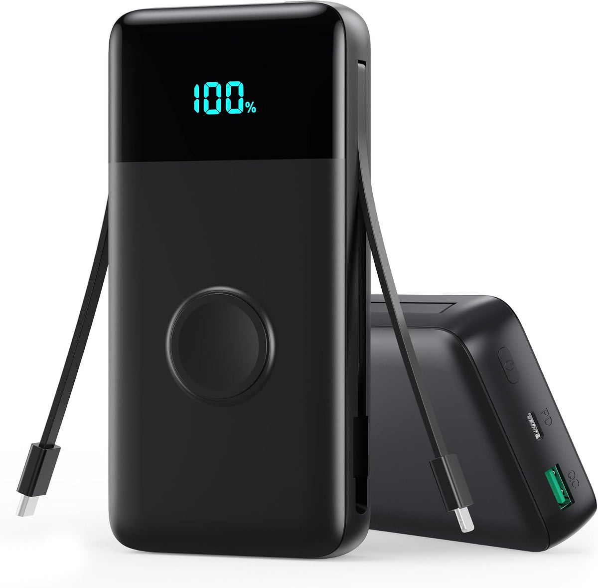 AONIMI Cargador portátil de 40800 mAh con 2 cables integrados, 25 W...