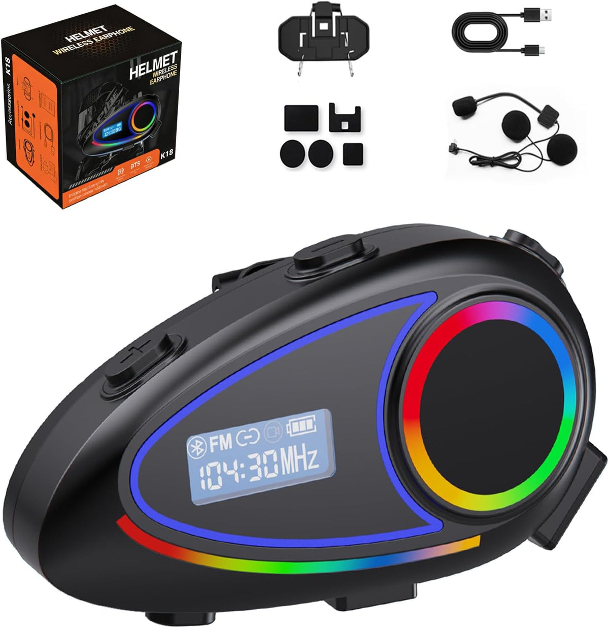 Intercomunicador inalámbrico para casco de motocicleta y auriculare...