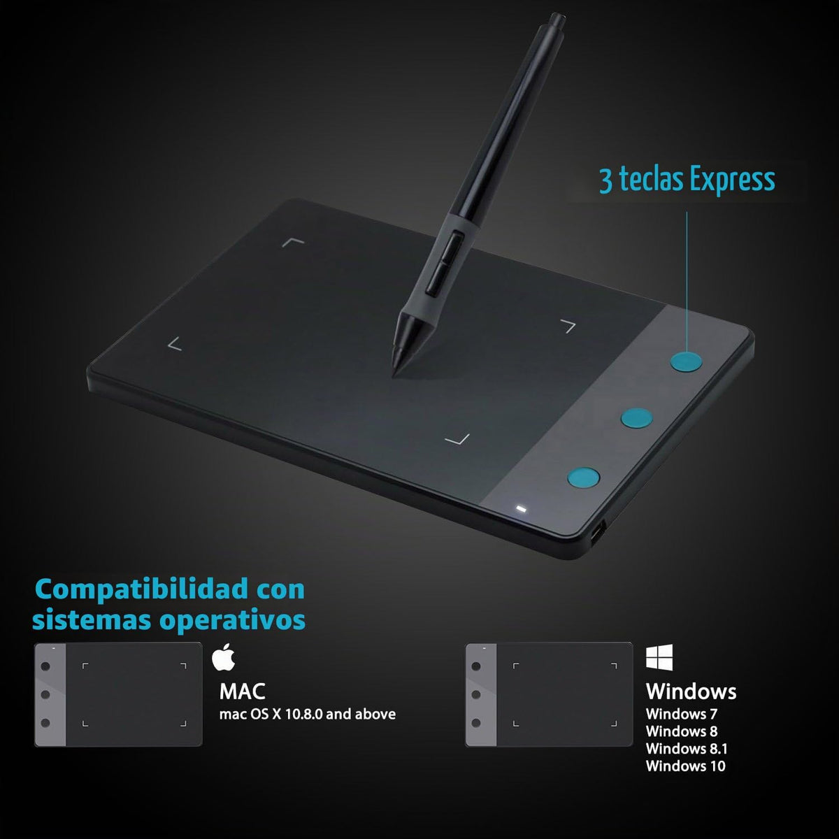 HUION H420 OSU - Tableta de dibujo gráfico con lápiz digital y 3 te...