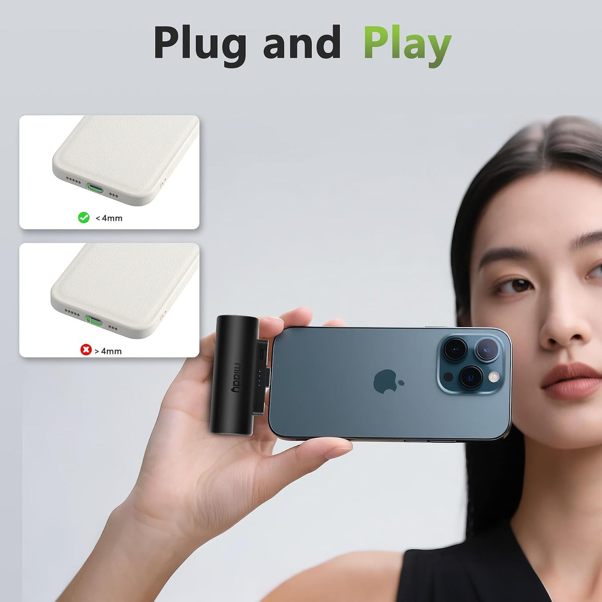 Miady Paquete de 2 mini cargadores portátiles incorporados USB C co...