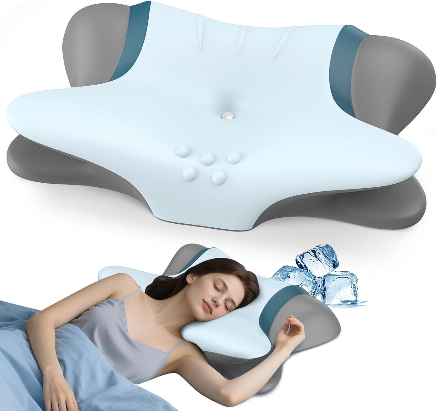 Almohada cervical para aliviar el dolor de cuello, almohada cervica...