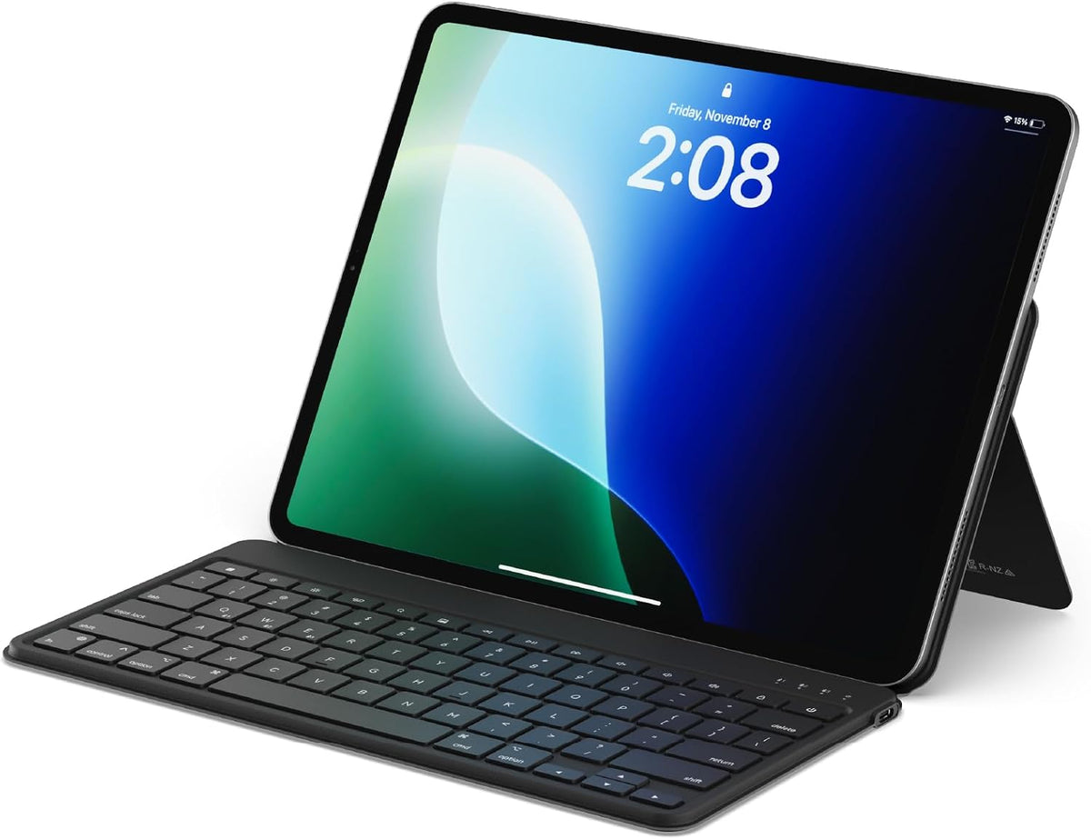 Satechi OntheGo - Teclado Bluetooth con soporte ajustable, conecta...