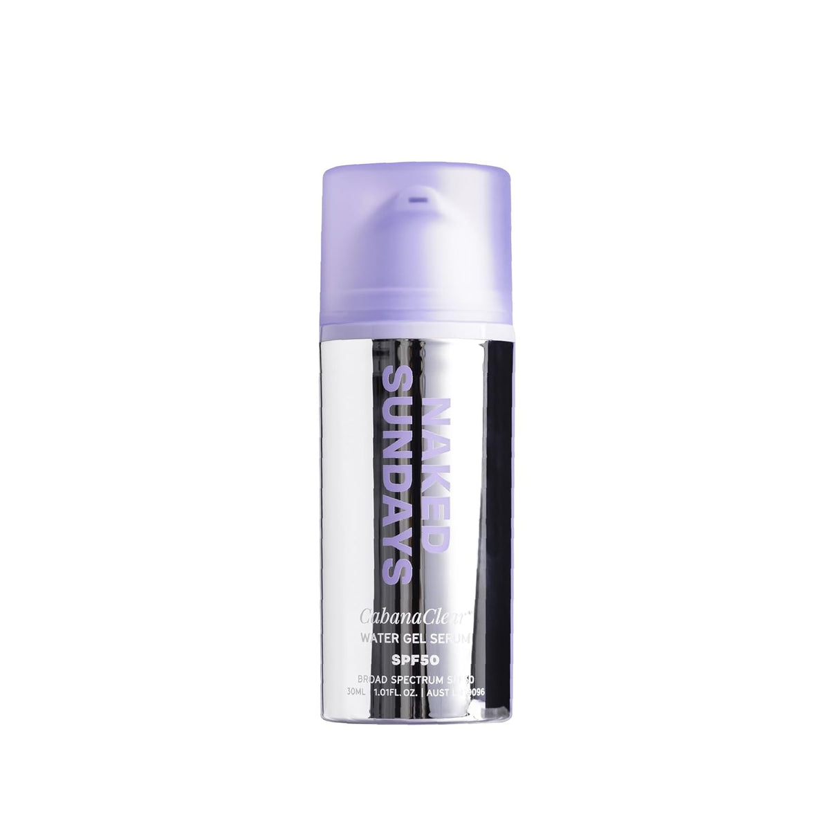 Naked Sundays CabanaClear Water Gel - Suero protector solar SPF 50,...