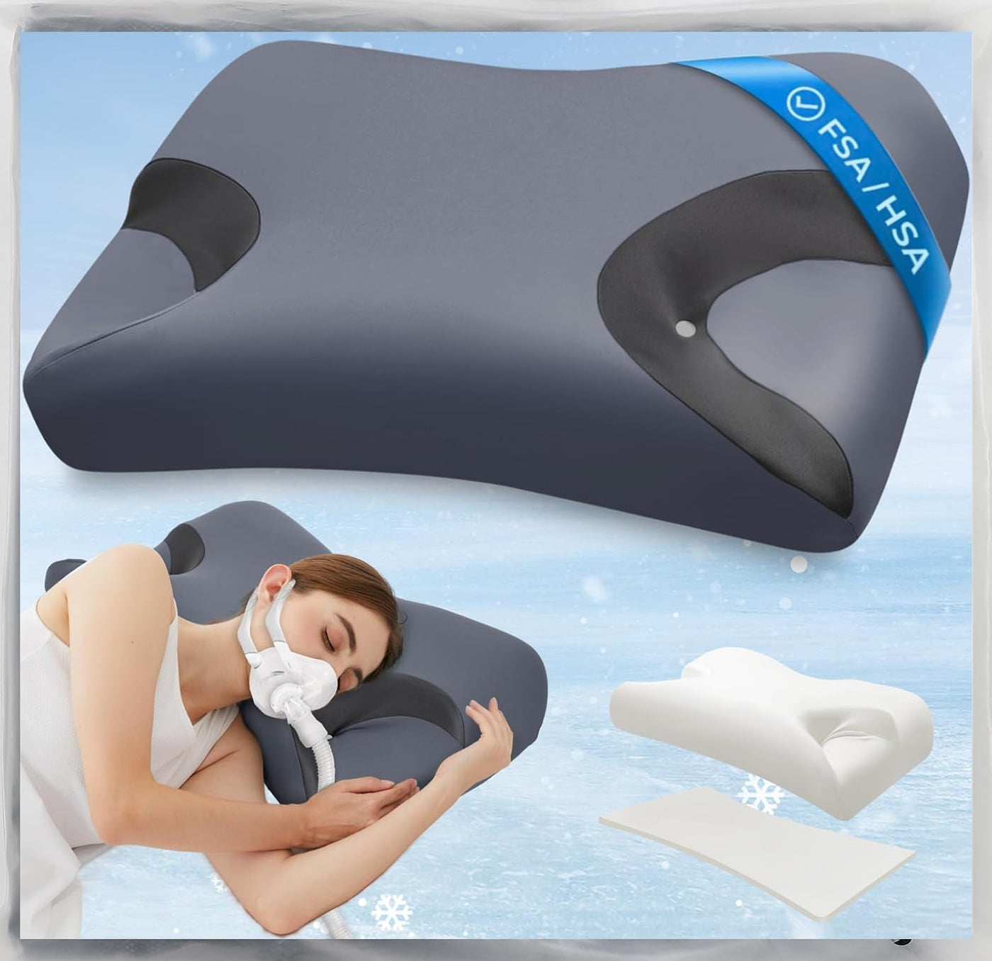 IKSTAR Almohada CPAP 5.0 para dormir de lado, altura ajustable\/sop...