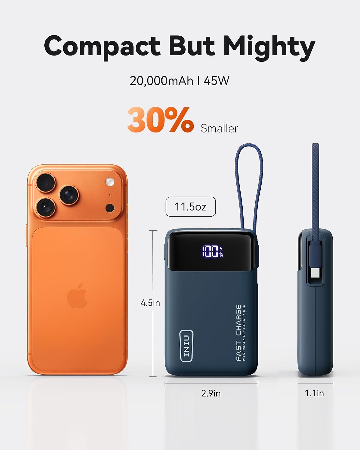Cargador portátil INIU 20000mAh, banco de carga rápida más pequeño...