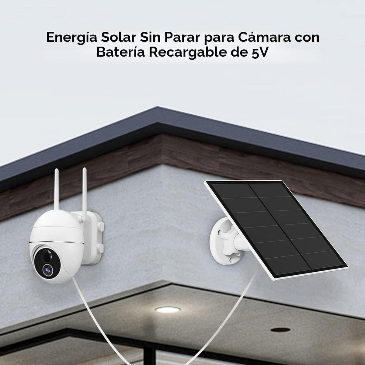 Panel solar para cámara de seguridad, panel solar USB de 5 W compat...
