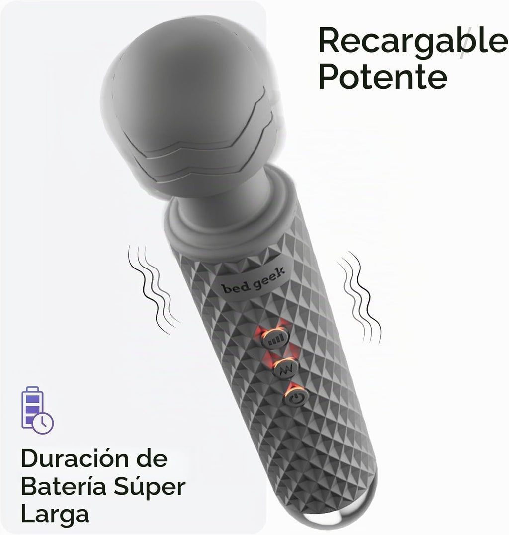 Bed Geek - Masajeador de varita personal inalámbrico de mano \u2013...
