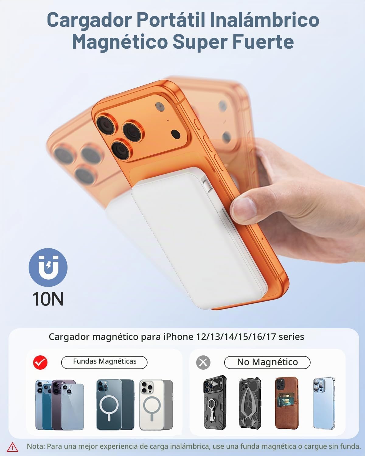Gawegar para cargador portátil MagSafe, banco de energía magnético...