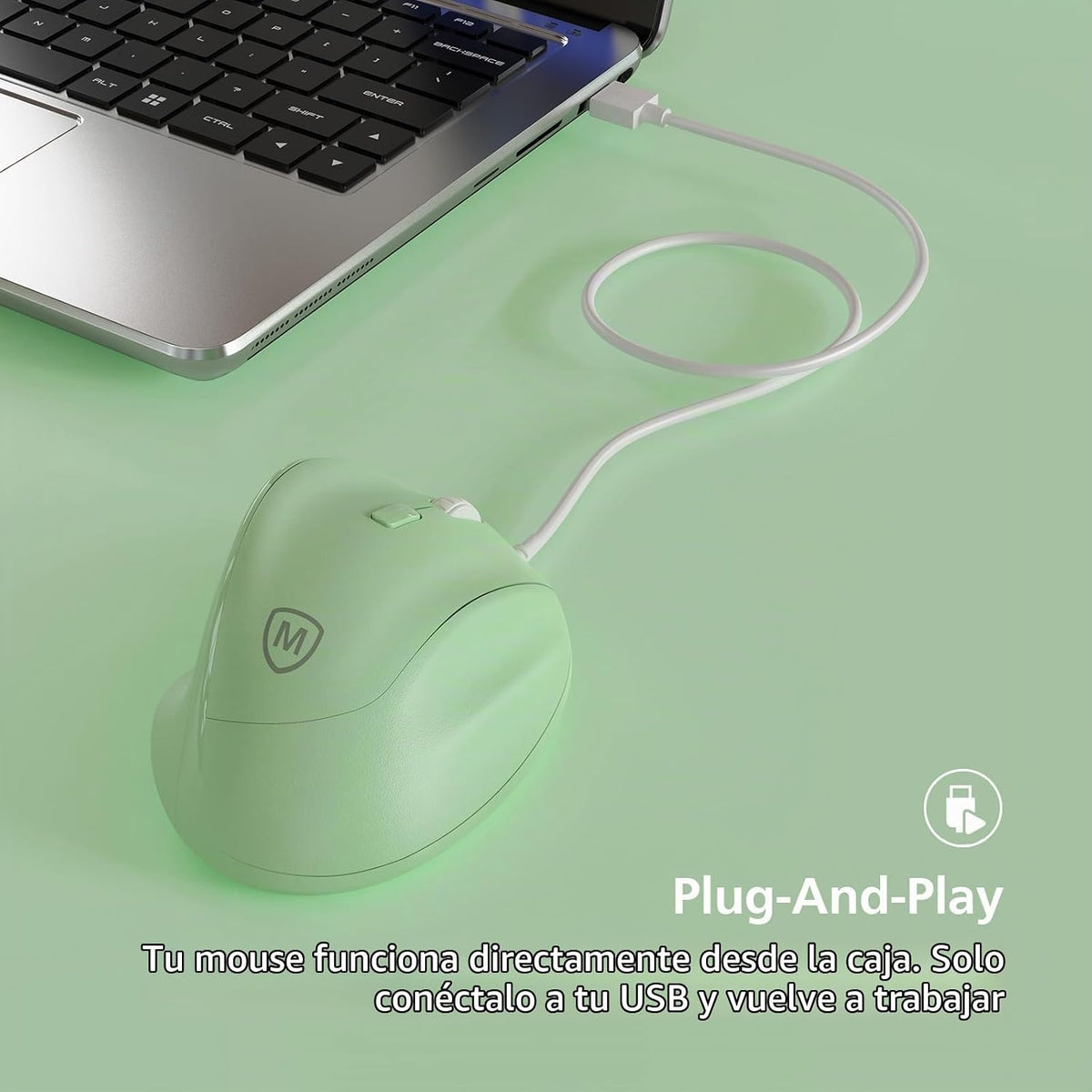 Micropack - Mouse ergonómico con cable para laptop, computadora de...
