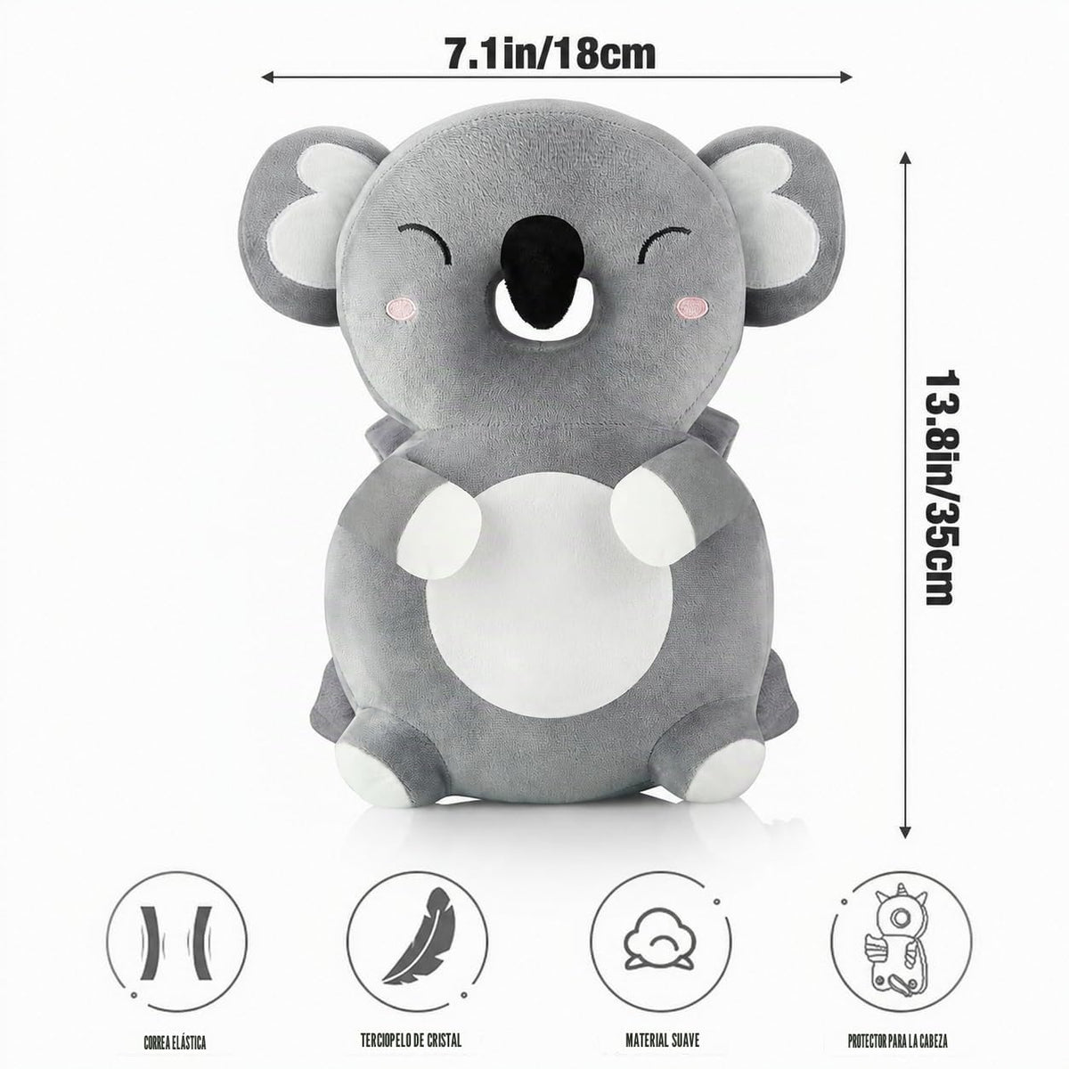 PandaEar Mochila de protección para la cabeza del bebé, protector d...
