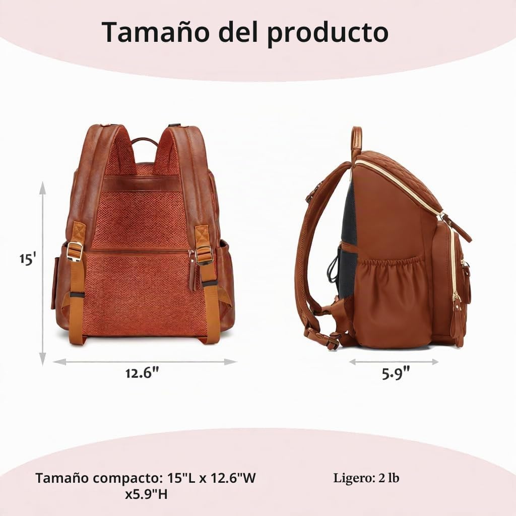 LORADI Mochila ligera para pañales, mediana | Clips para cochecito,...