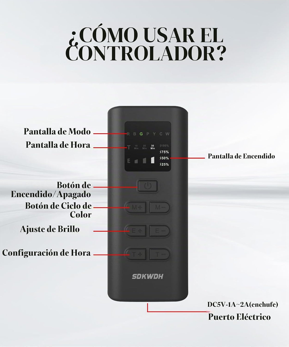 SDKWDH Terapia de luz roja para la cara, máscara de 850nm NIR | Aju...