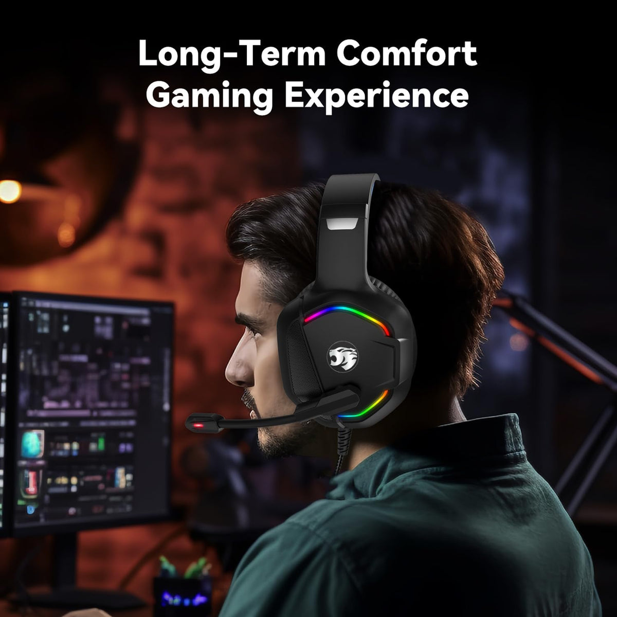 IMYB A36 Auriculares para juegos con micrófono estéreo para PC, PS5...