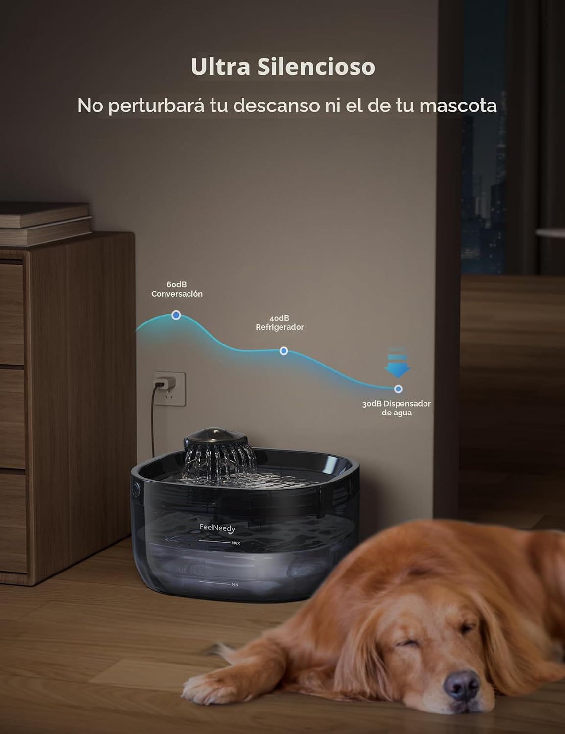Fuente de agua de 7L\/1.8Gal para perros grandes, dispensador de ta...