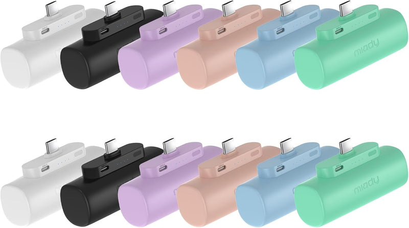 Miady Paquete de 12 mini cargador portátil incorporado con conector...