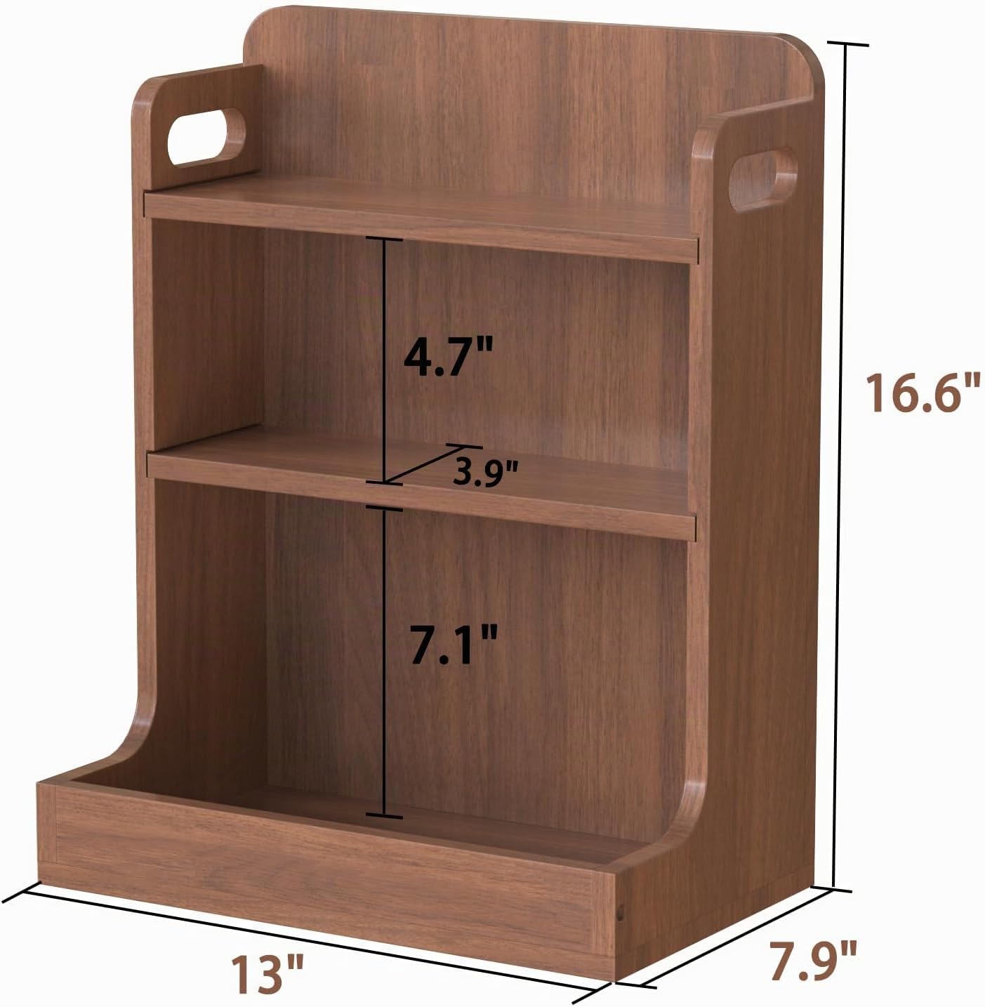 Estante de tocador para encimera organizador de baño de madera maci...