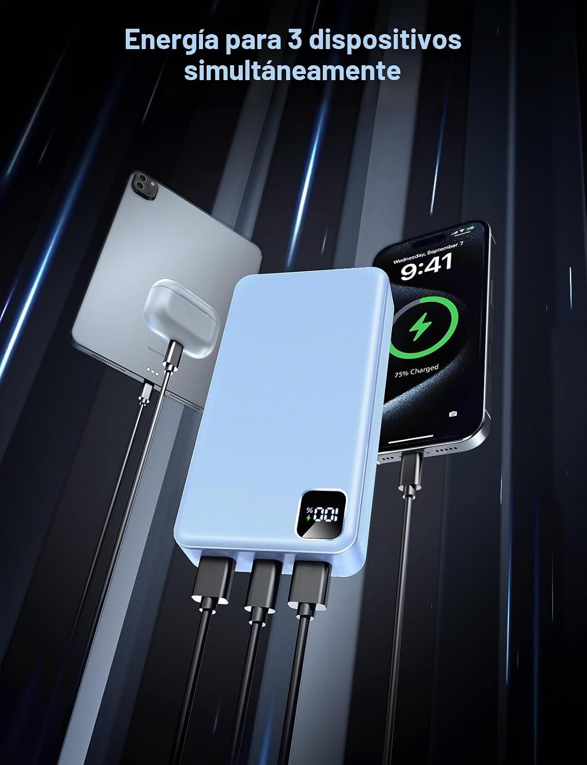 Cargador portátil 56800mAh, 22.5W Banco de carga rápida del poder c...