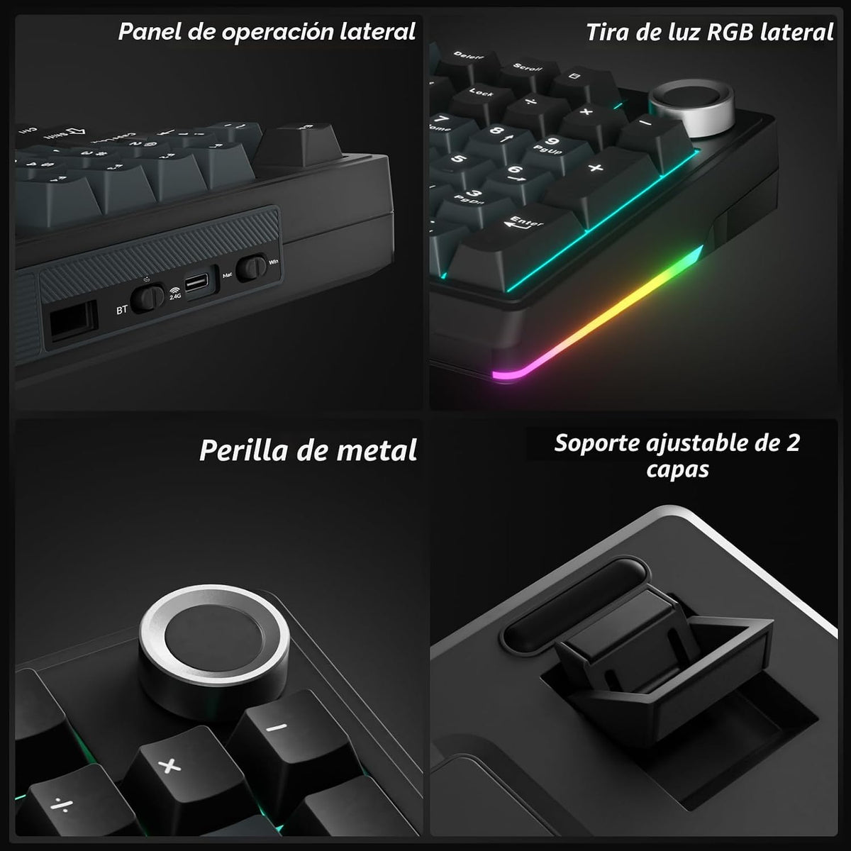 SOLAKAKA KI99 Pro Teclado mecánico inalámbrico con interruptor sile...