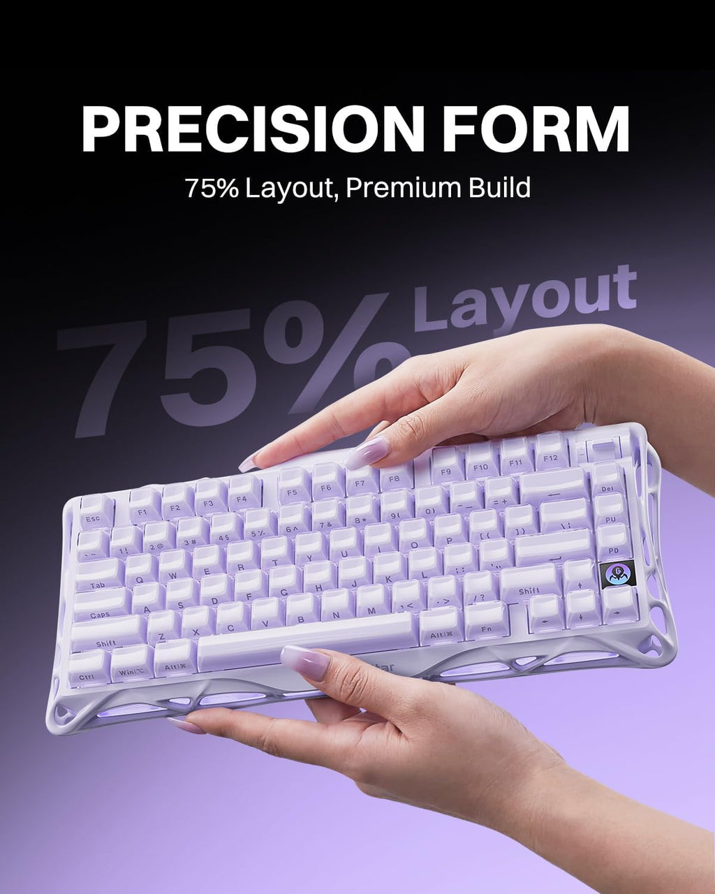 GravaStar Mercury K1 75% teclado mecánico inalámbrico para juegos,...
