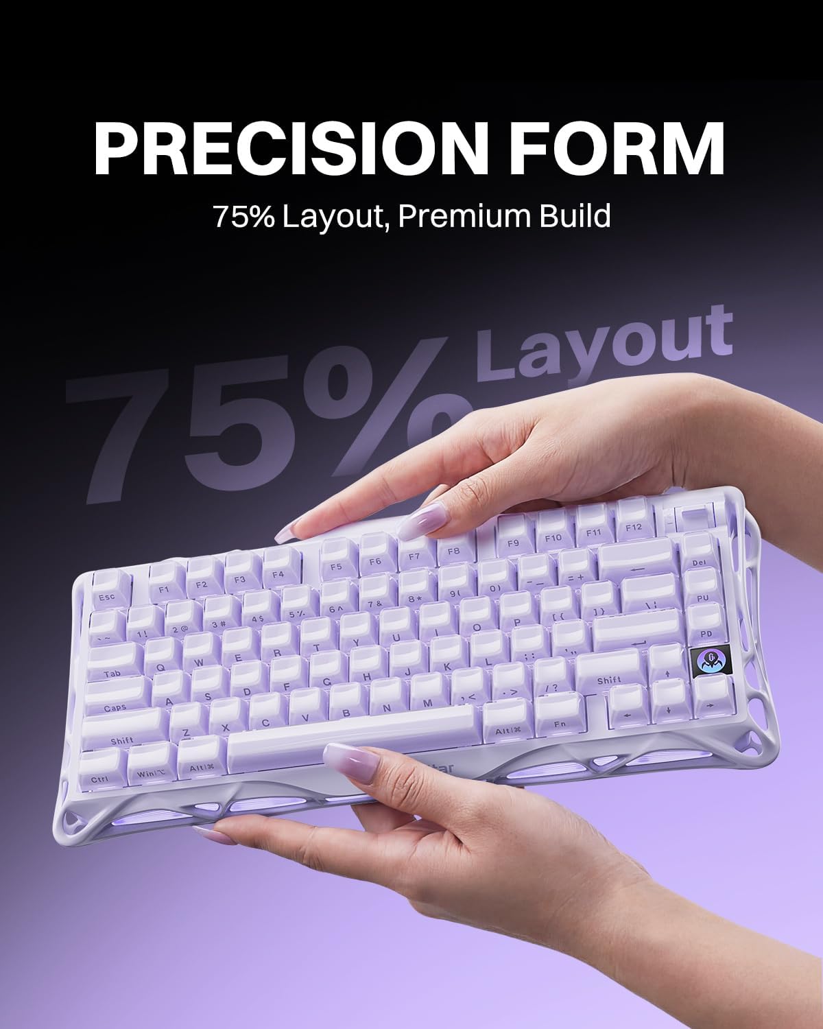 GravaStar Mercury K1 75% teclado mecánico inalámbrico para juegos,...