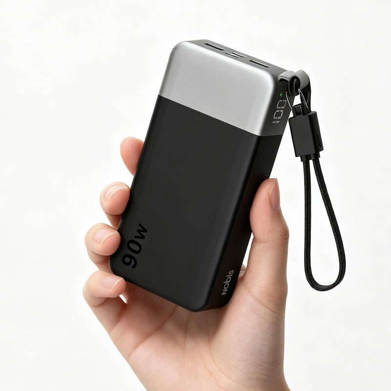 NOBIS Cargador portátil de 90 W, batería externa de 20000 mAh con c...