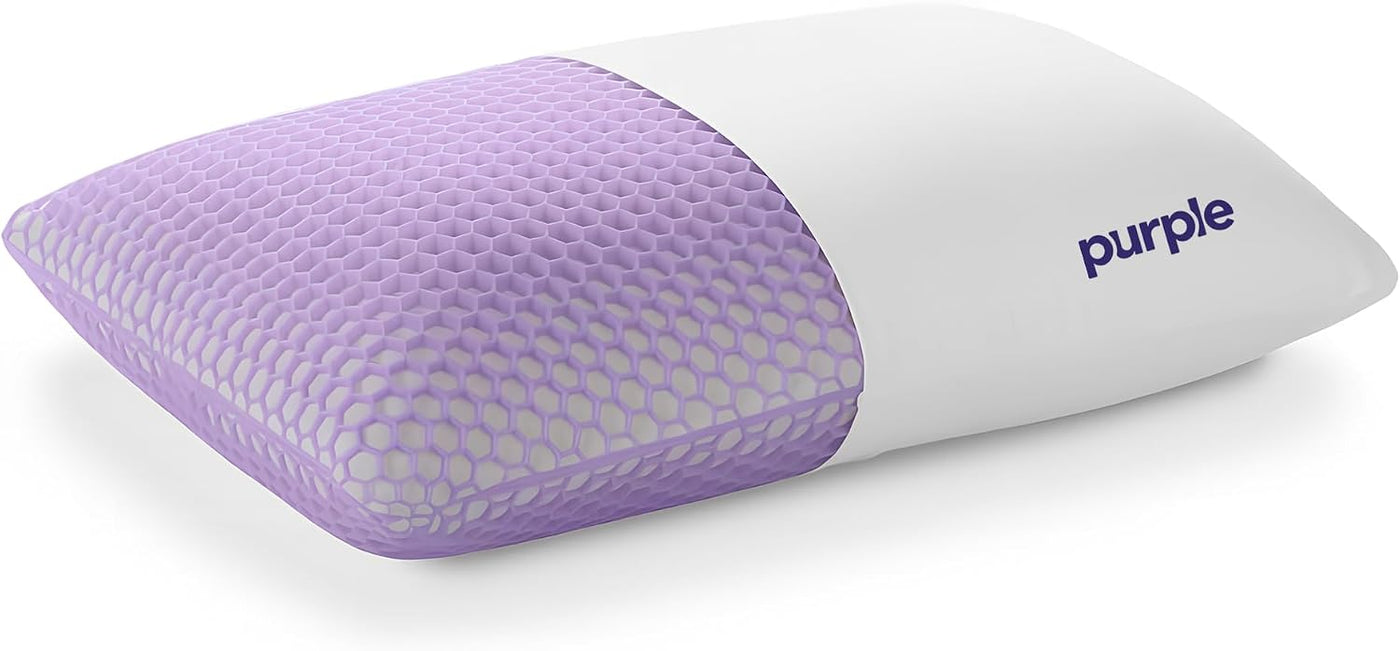 Purple Harmony Pillow - Loft bajo, tamaño estándar, almohada de gel...