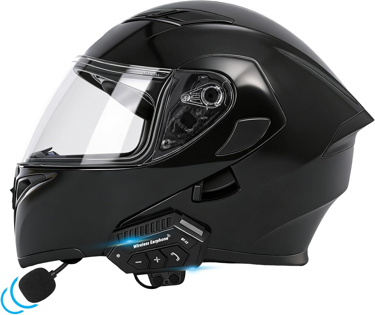 Casco de motocicleta Bluetooth modular, NVSIO, con aprobación DOT F...