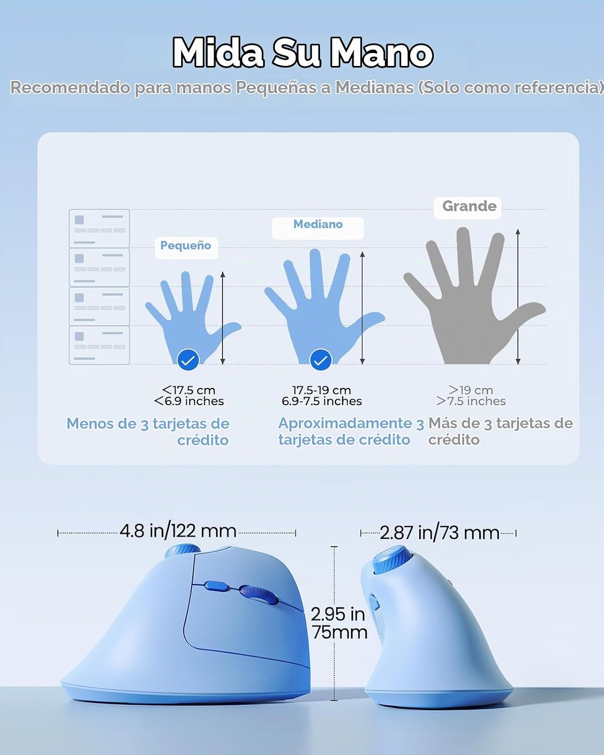 Seenda MOU-302 Ratón Vertical Ergonómico Bluetooth Inalámbrico con...