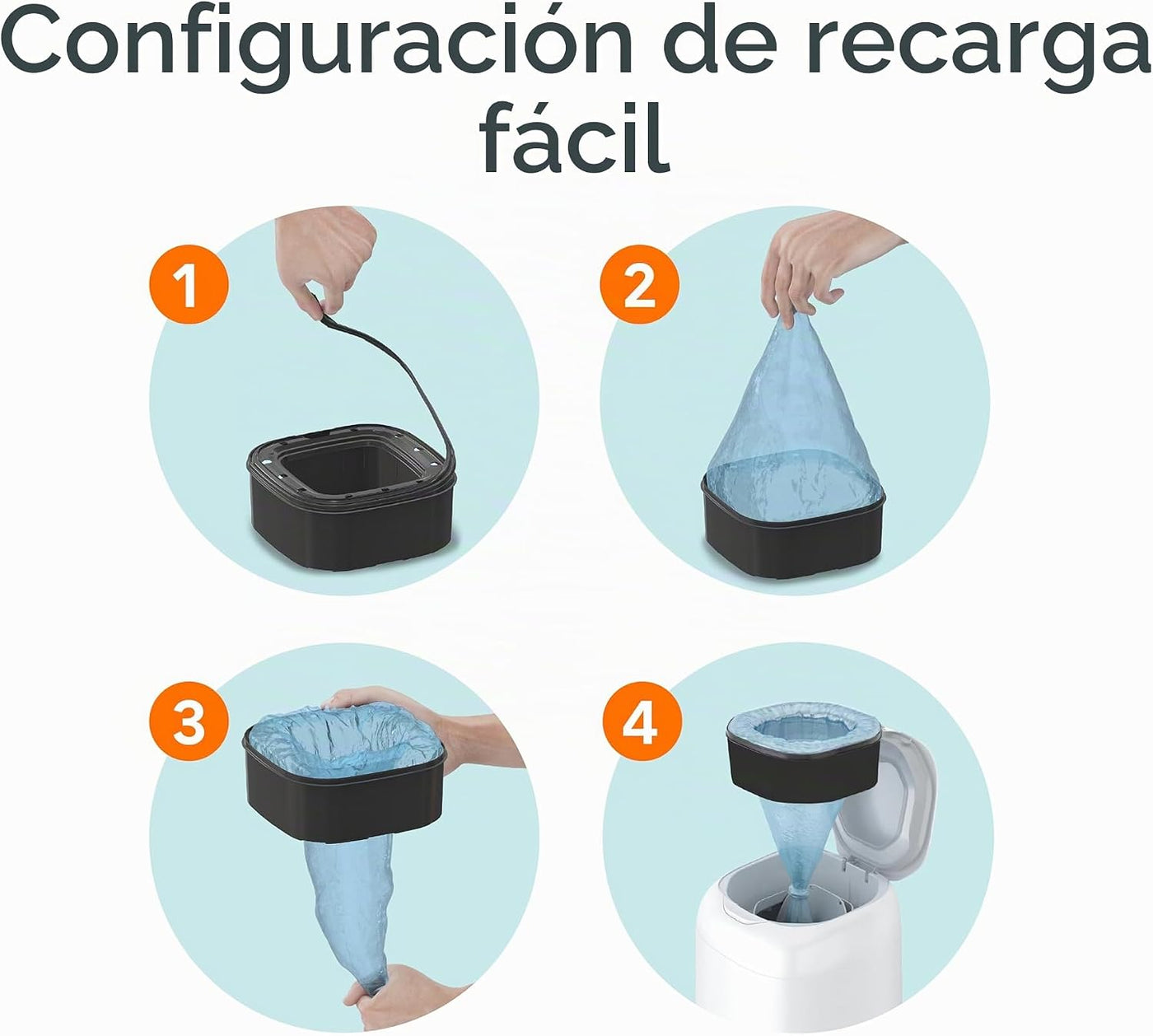 Diaper Genie Paquete de 2 repuestos cuadrados jumbo con película co...