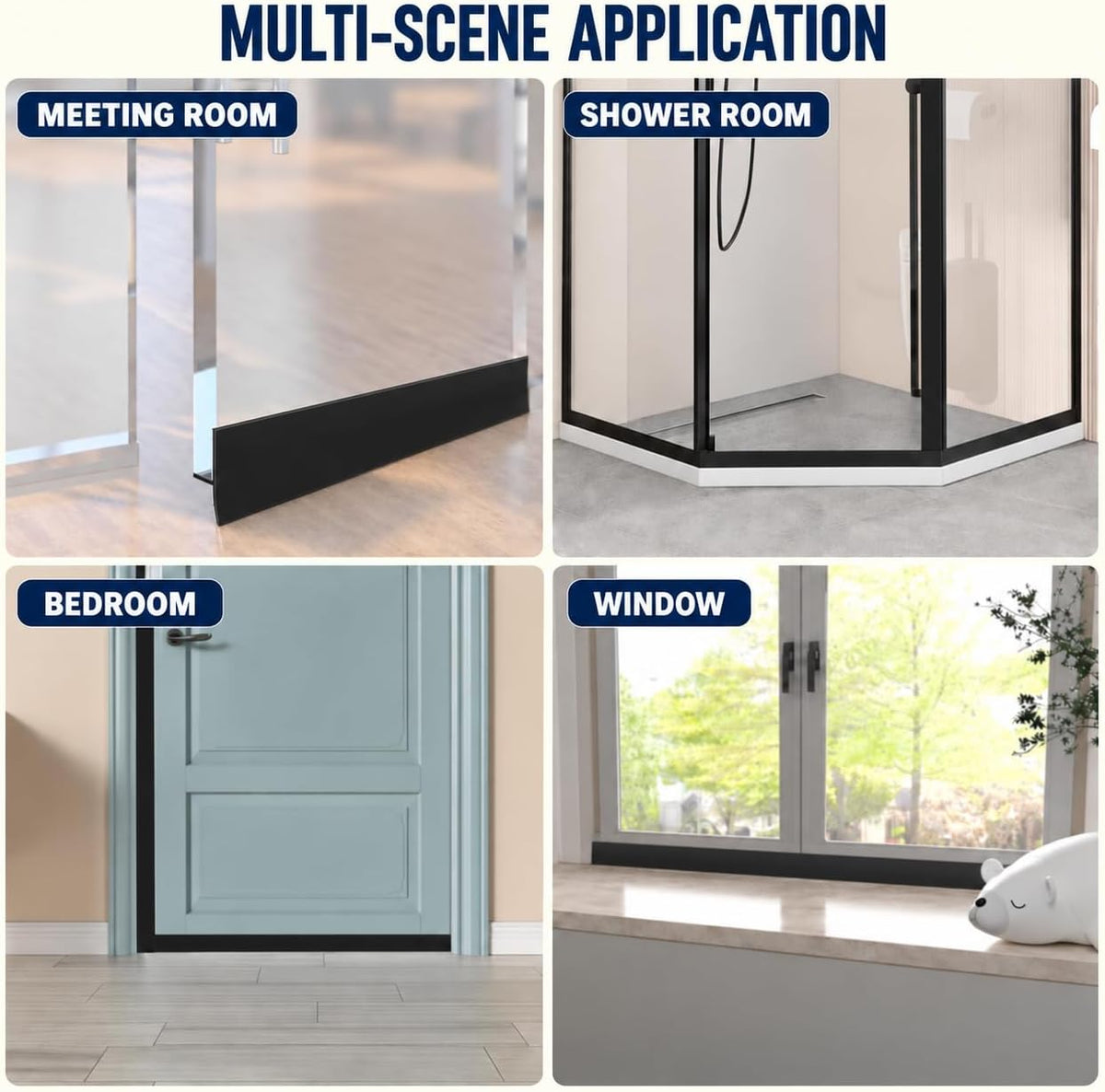 Greymond Burlete de sellado de puerta para marco de puerta, 40 pies...