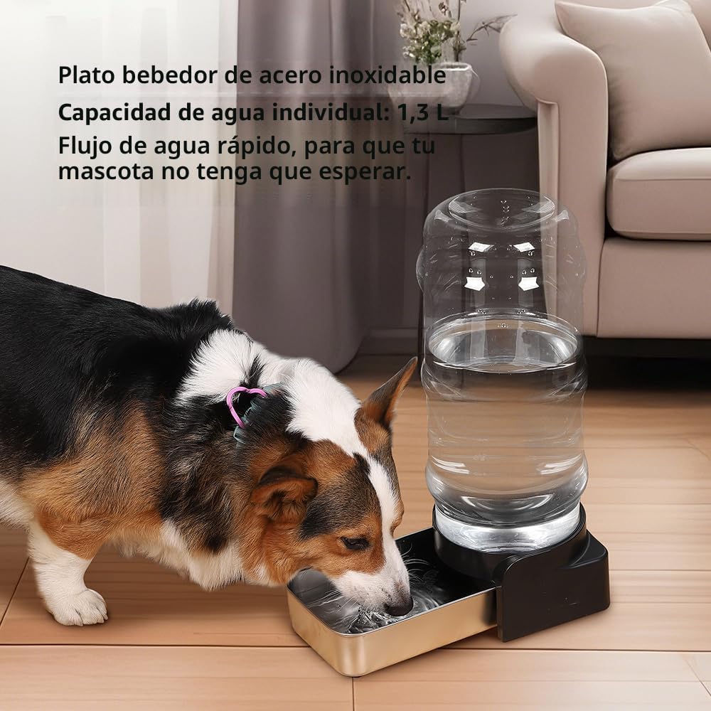 PAKEWAY Dispensador de agua para perros de 2.4 galones: gran capaci...