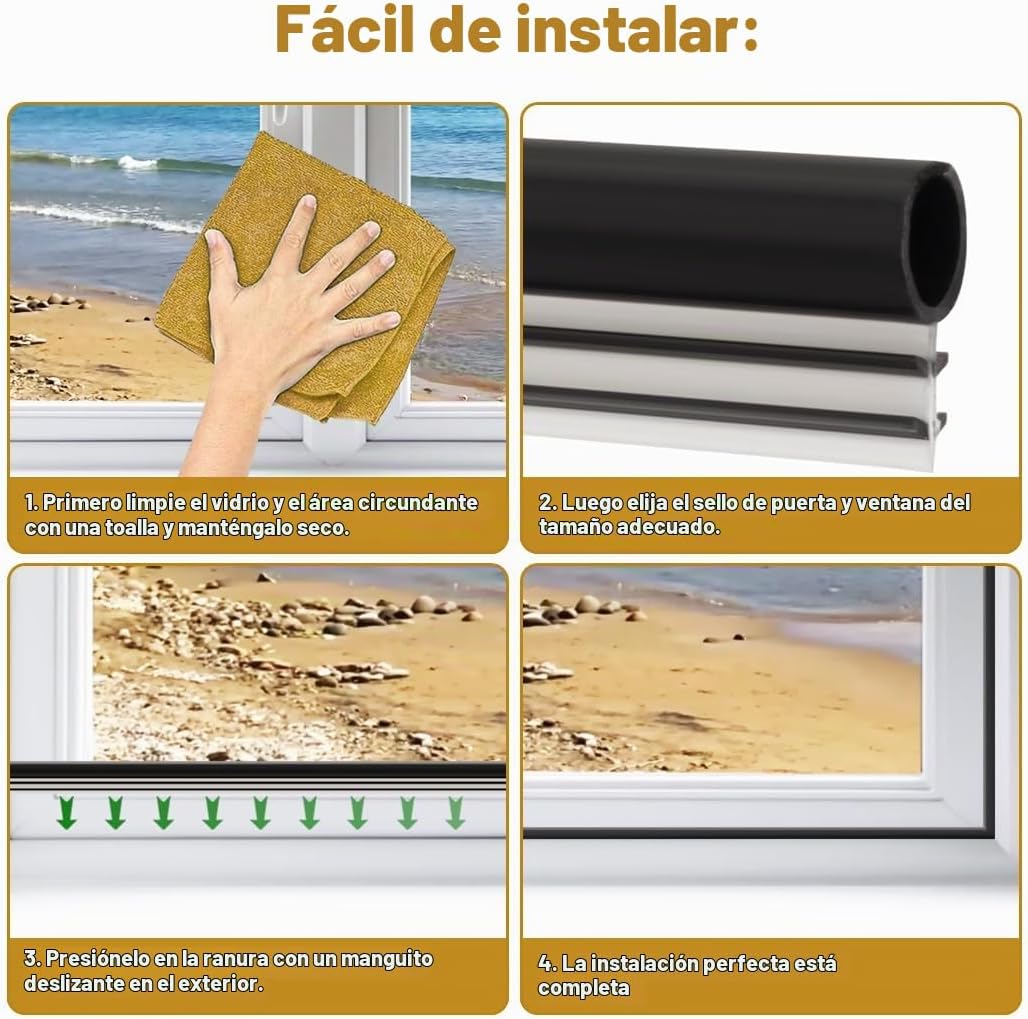 Sello de Burlete para Ventana de Bulbo de 1\/4" con Burbuja par...