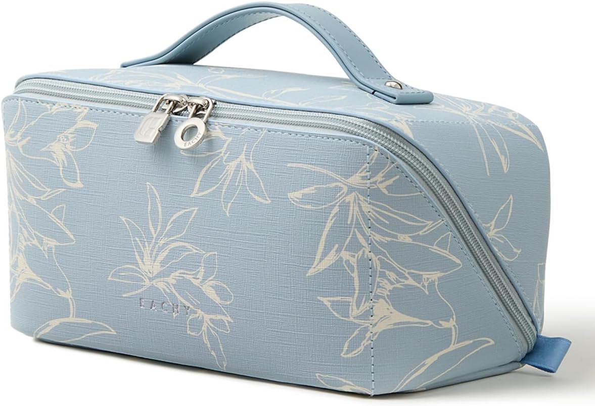 EACHY Bolsa de maquillaje de viaje, bolsas de cosméticos de gran ca...