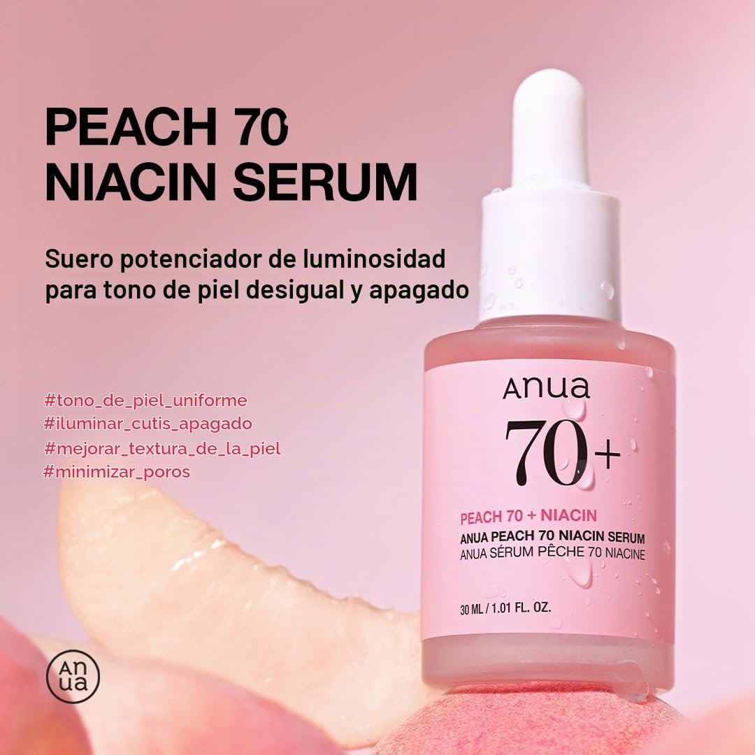 Anua Peach 70 Suero de niacinamida, 1.01 fl.oz | Suero Daily Glow p...
