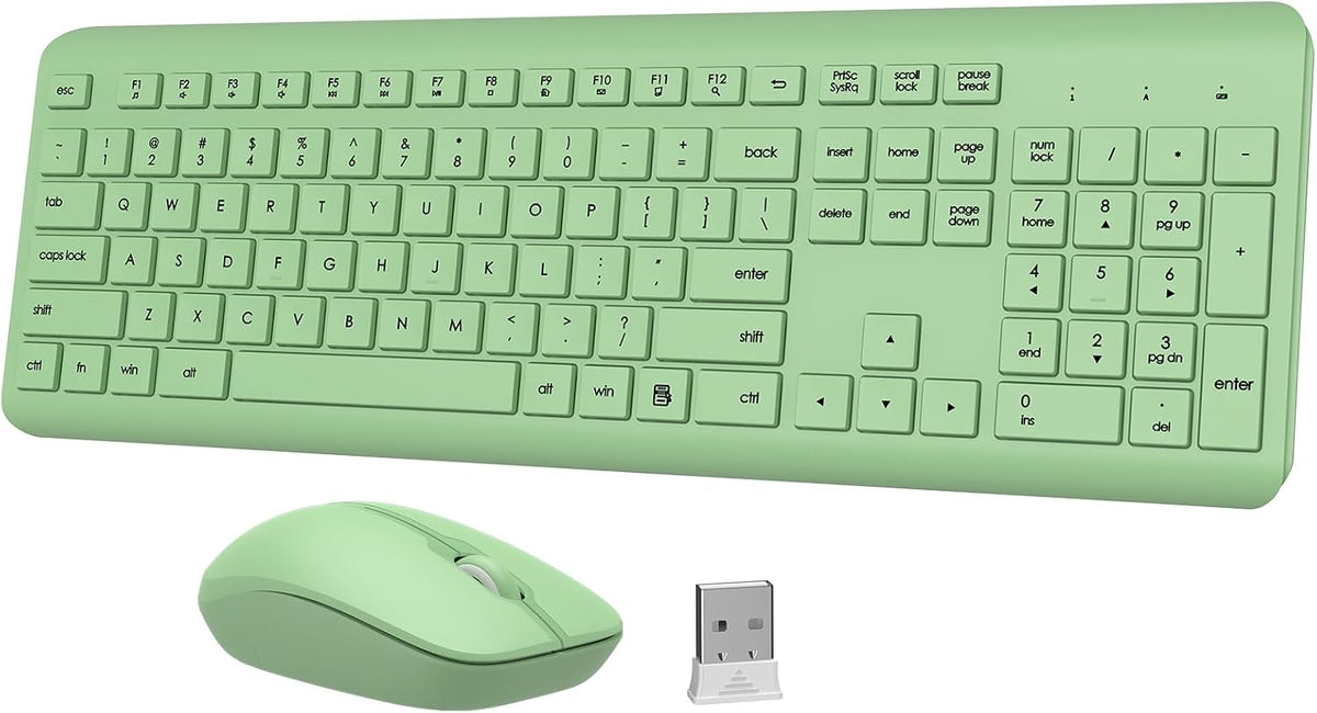 Combo de teclado y ratón inalámbricos, teclado ergonómico silencios...