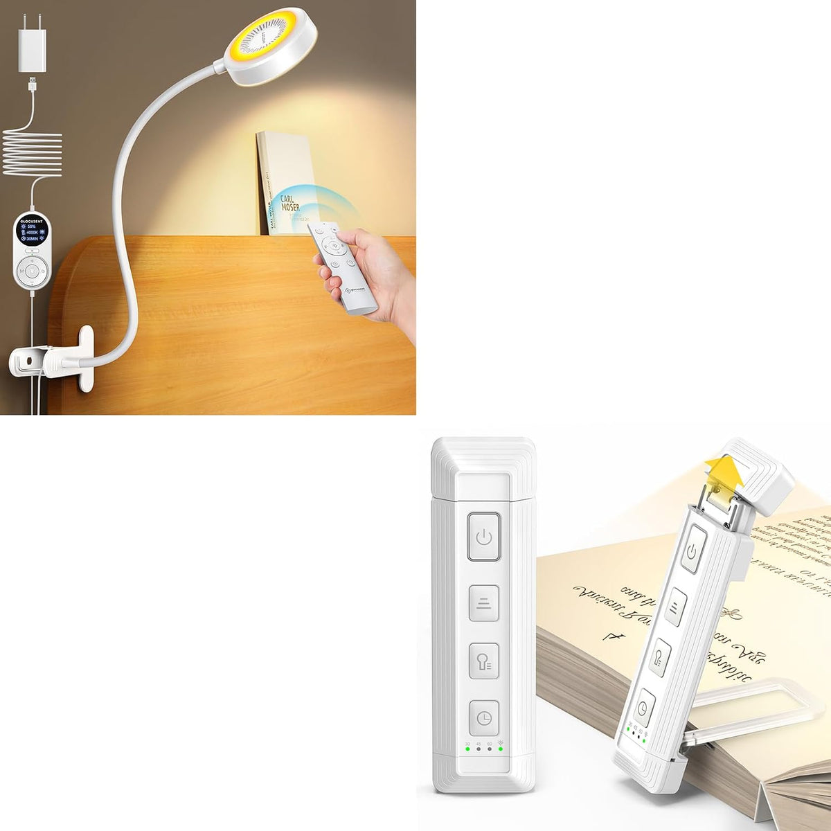Glocusent Luz de clip y luz de libro