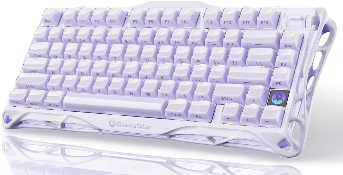 GravaStar Mercury K1 75% teclado mecánico inalámbrico para juegos,...